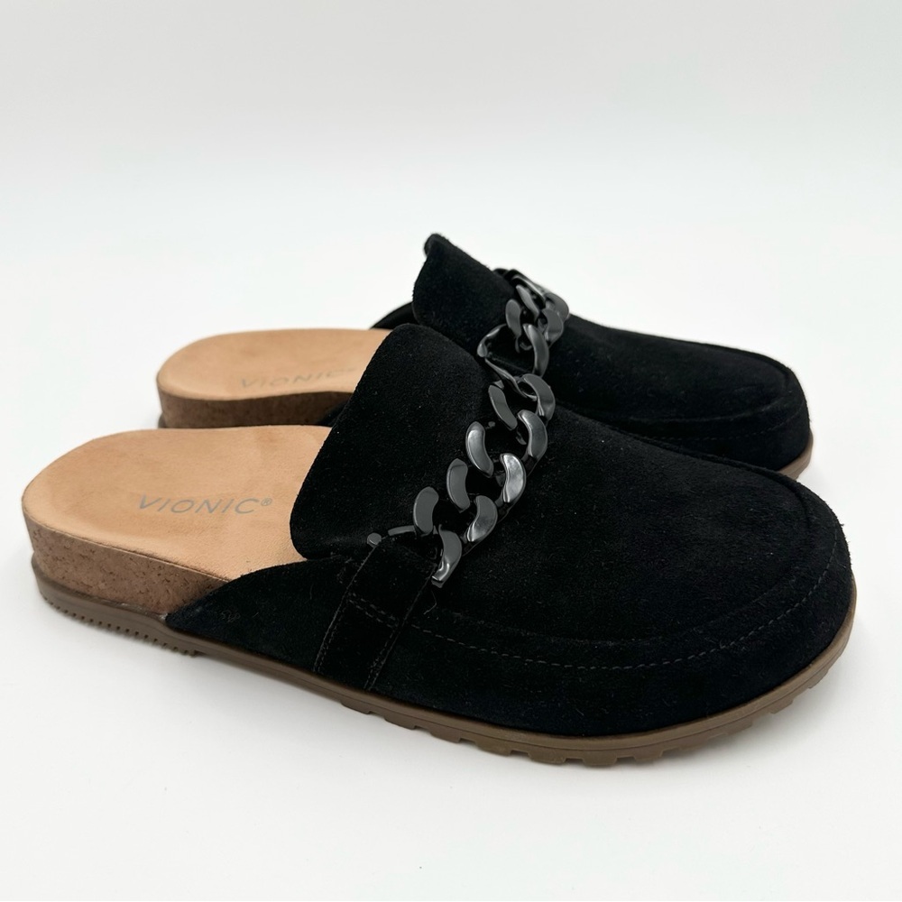 Vionic Georgie Mule Black Suede Women's